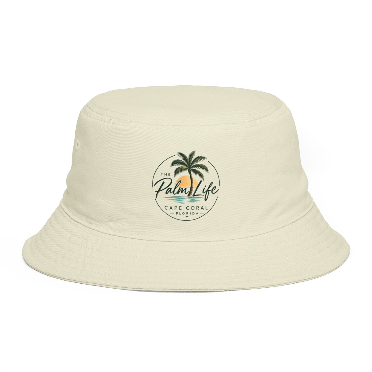Palm Life Retreat Bucket Hat — Cape Coral Tropical Palm Logo