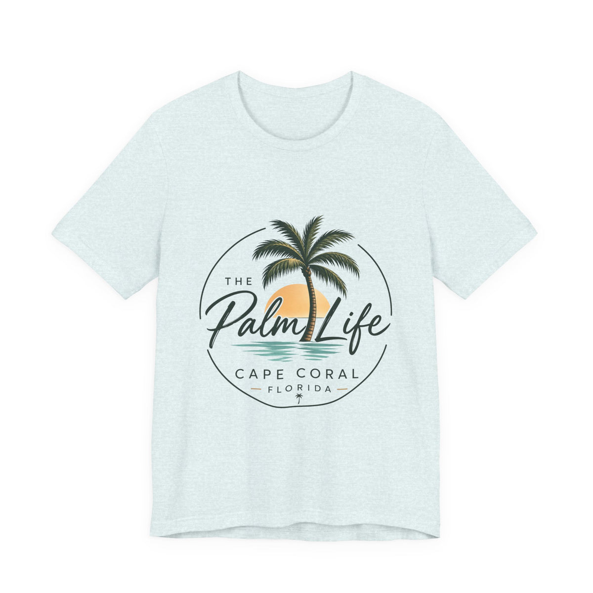 Palm Life Cape Coral Tee — Tropical Sunset Palm T-Shirt