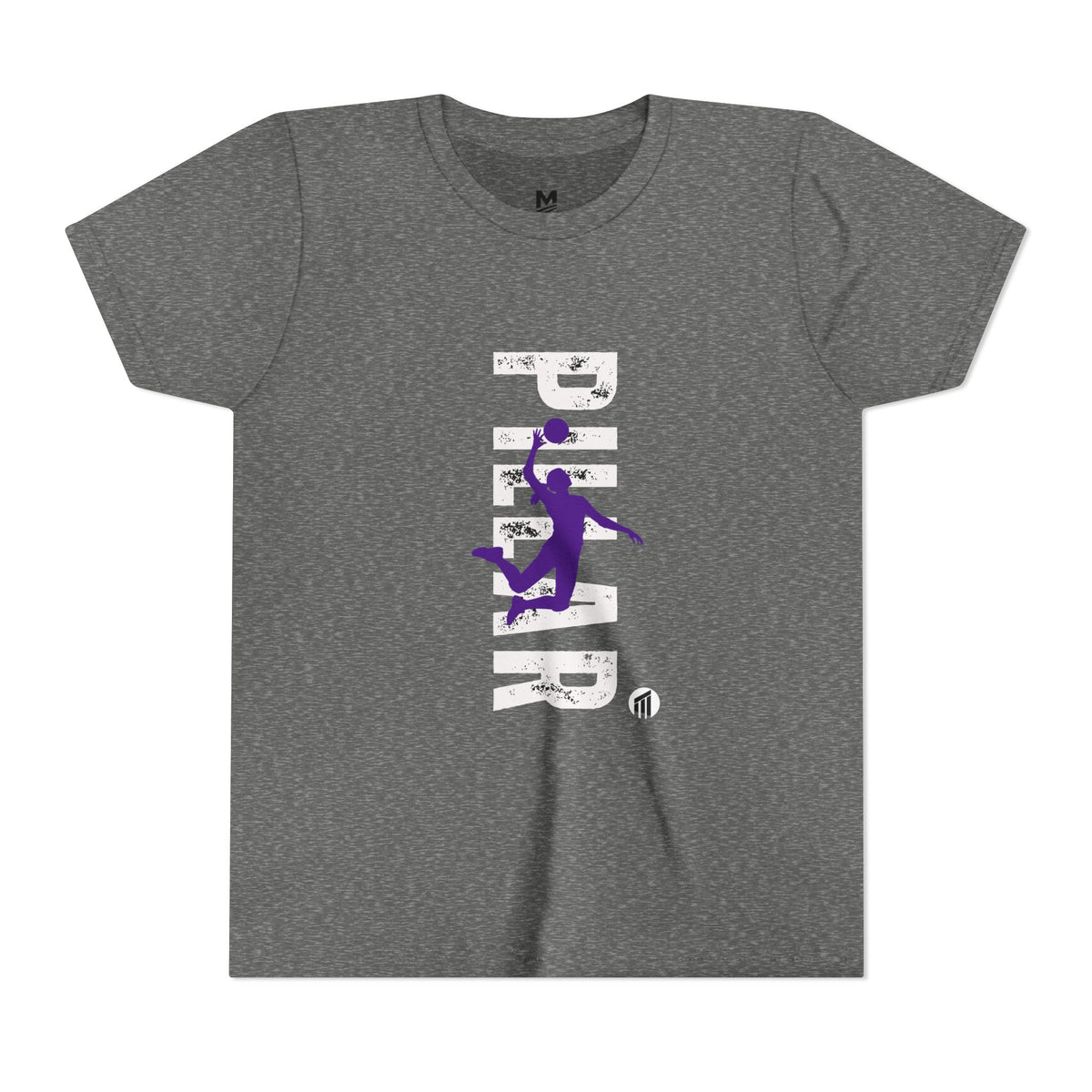 Youth Hockey Player Graphic Tee — Purple Silhouette Team Shirt