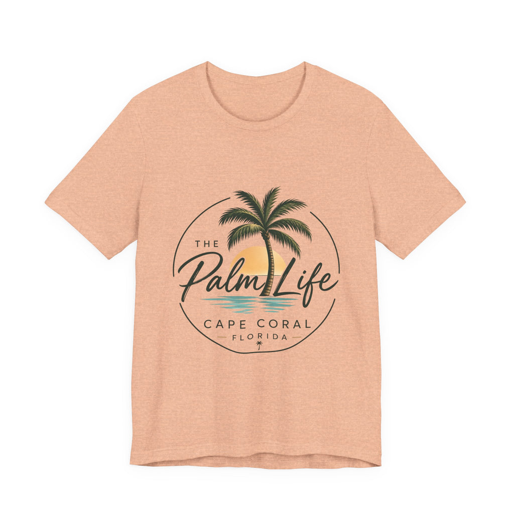 Palm Life Cape Coral Tee — Tropical Sunset Palm T-Shirt