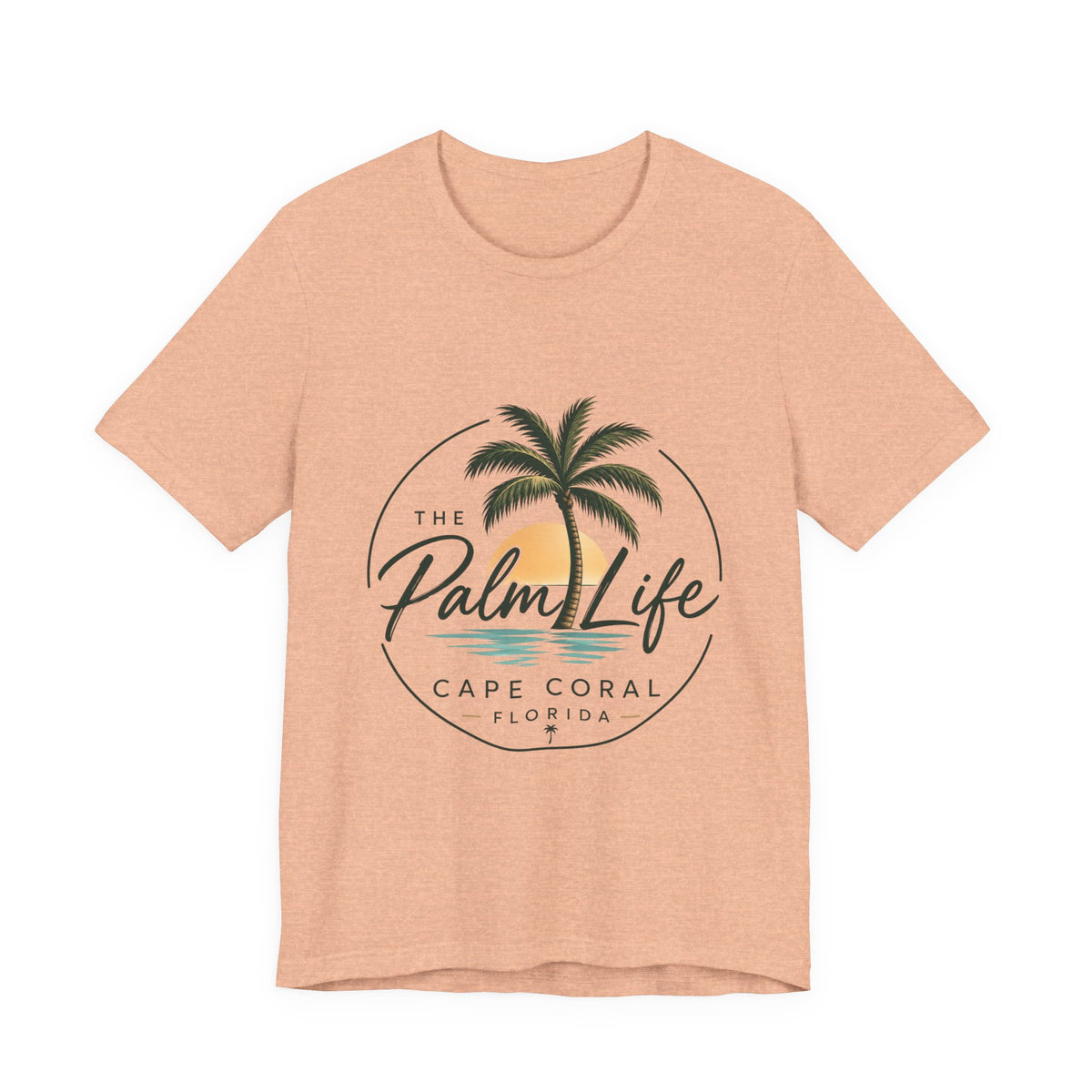 Palm Life Cape Coral Tee — Tropical Sunset Palm T-Shirt