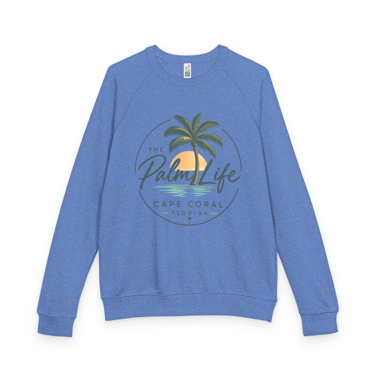 Palm Life Raglan Crewneck — Tropical Palm Sunset Sweatshirt