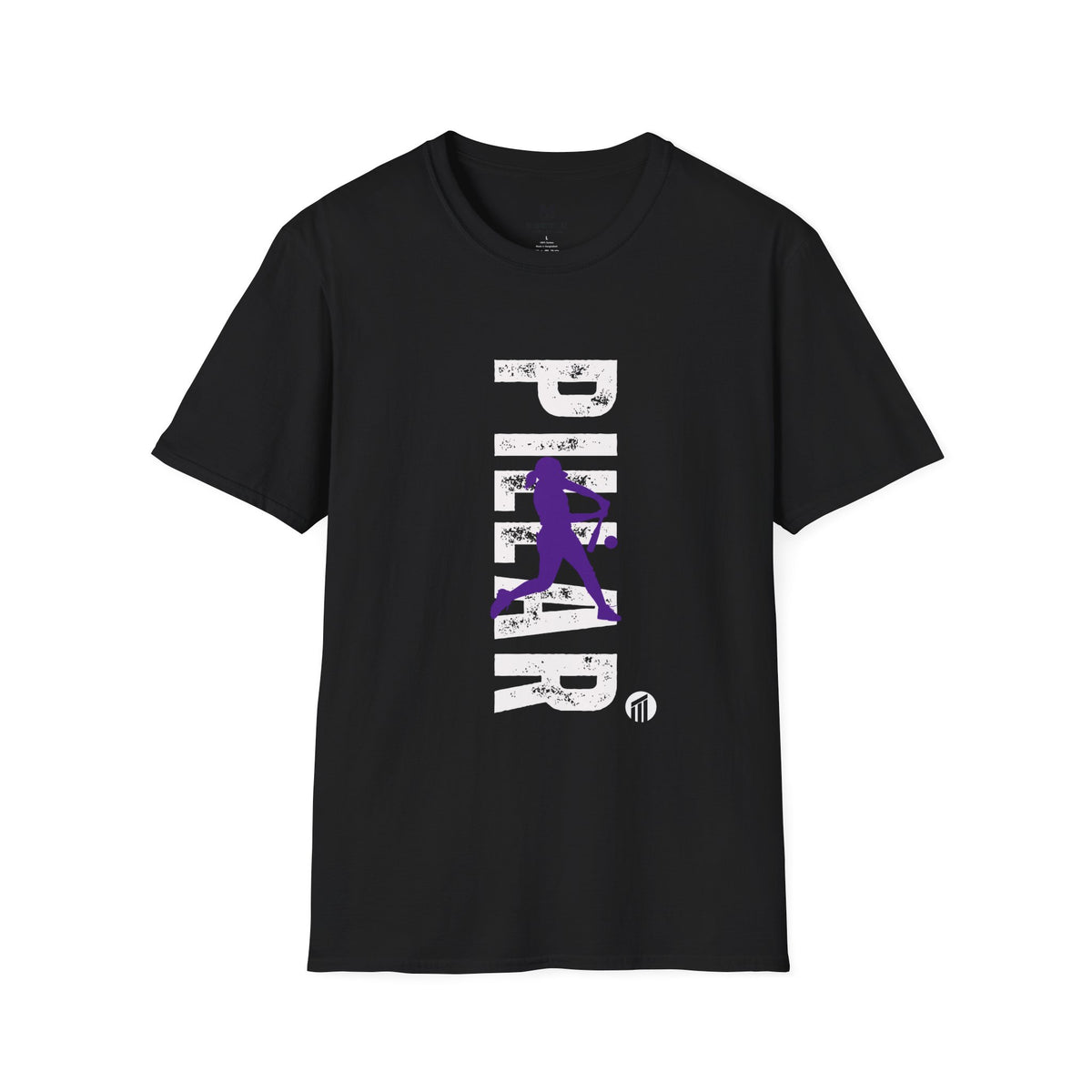 Pillar Softball Vertical Silhouette Tee — Women's Softstyle Softball Graphic T-Shirt