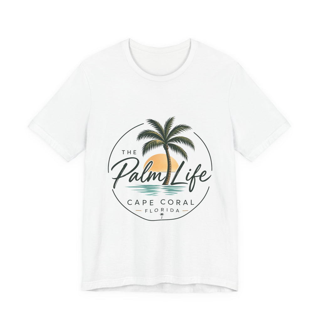 Palm Life Cape Coral Tee — Tropical Sunset Palm T-Shirt