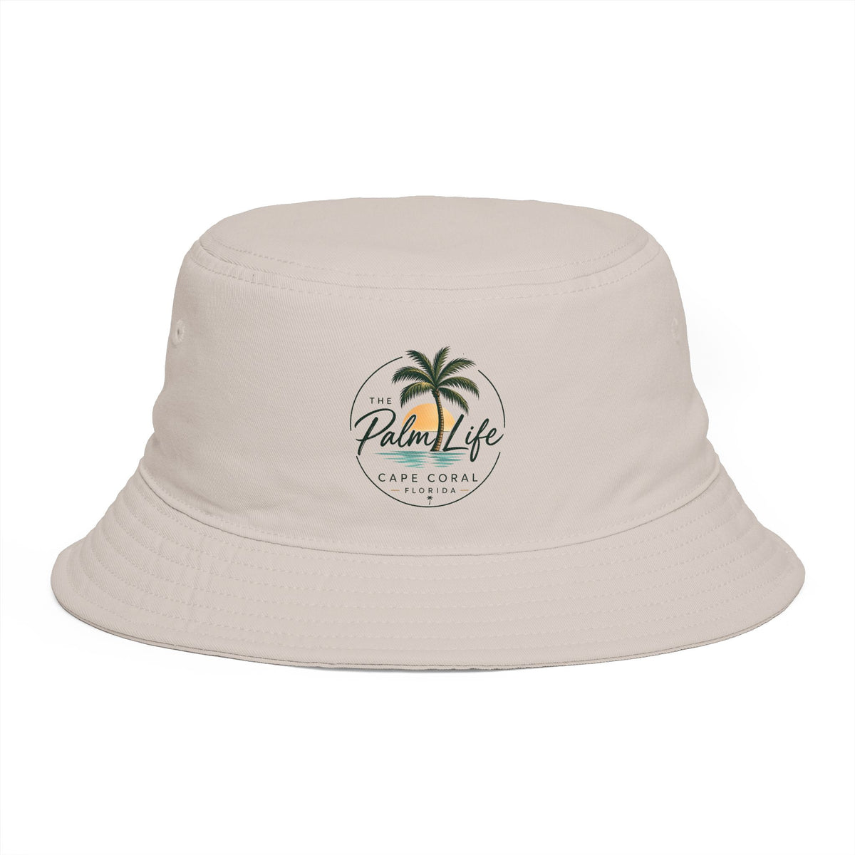 Palm Life Retreat Bucket Hat — Cape Coral Tropical Palm Logo