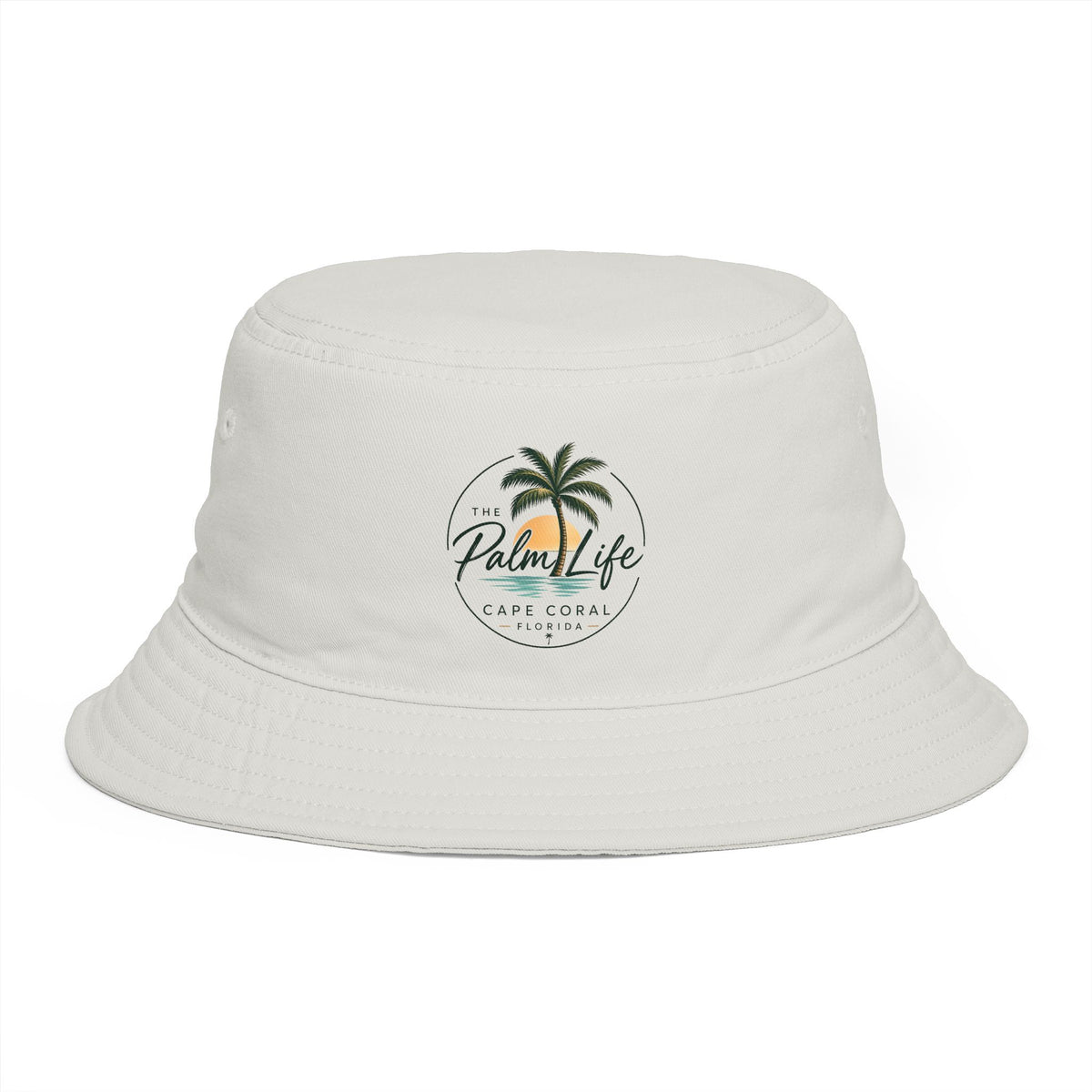 Palm Life Retreat Bucket Hat — Cape Coral Tropical Palm Logo