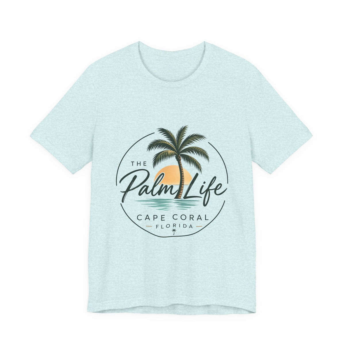 Palm Life Cape Coral Tee — Tropical Sunset Palm T-Shirt
