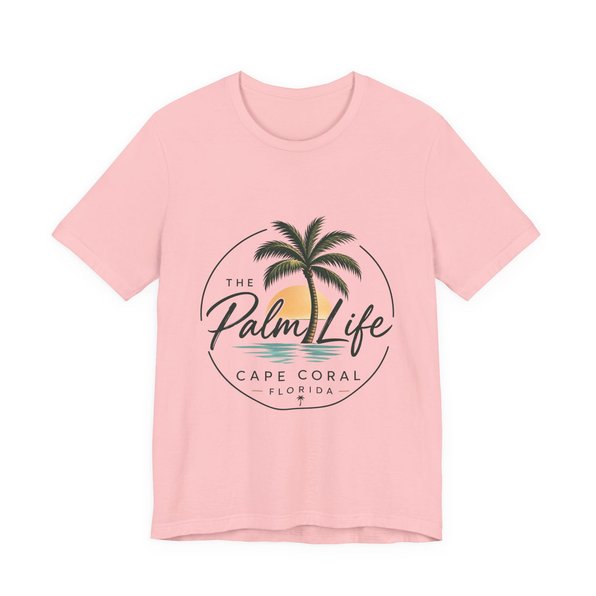 Palm Life Cape Coral Tee — Tropical Sunset Palm T-Shirt