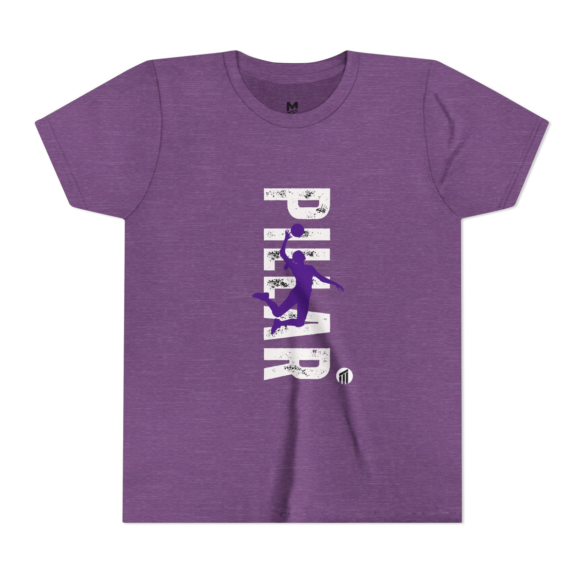 Youth Hockey Player Graphic Tee — Purple Silhouette Team Shirt