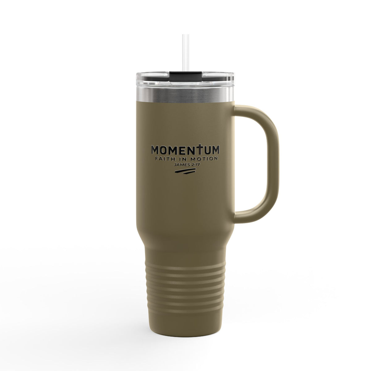 Momentum 40oz Insulated Travel Mug – "Faith in Motion" Stainless Steel Tumbler
