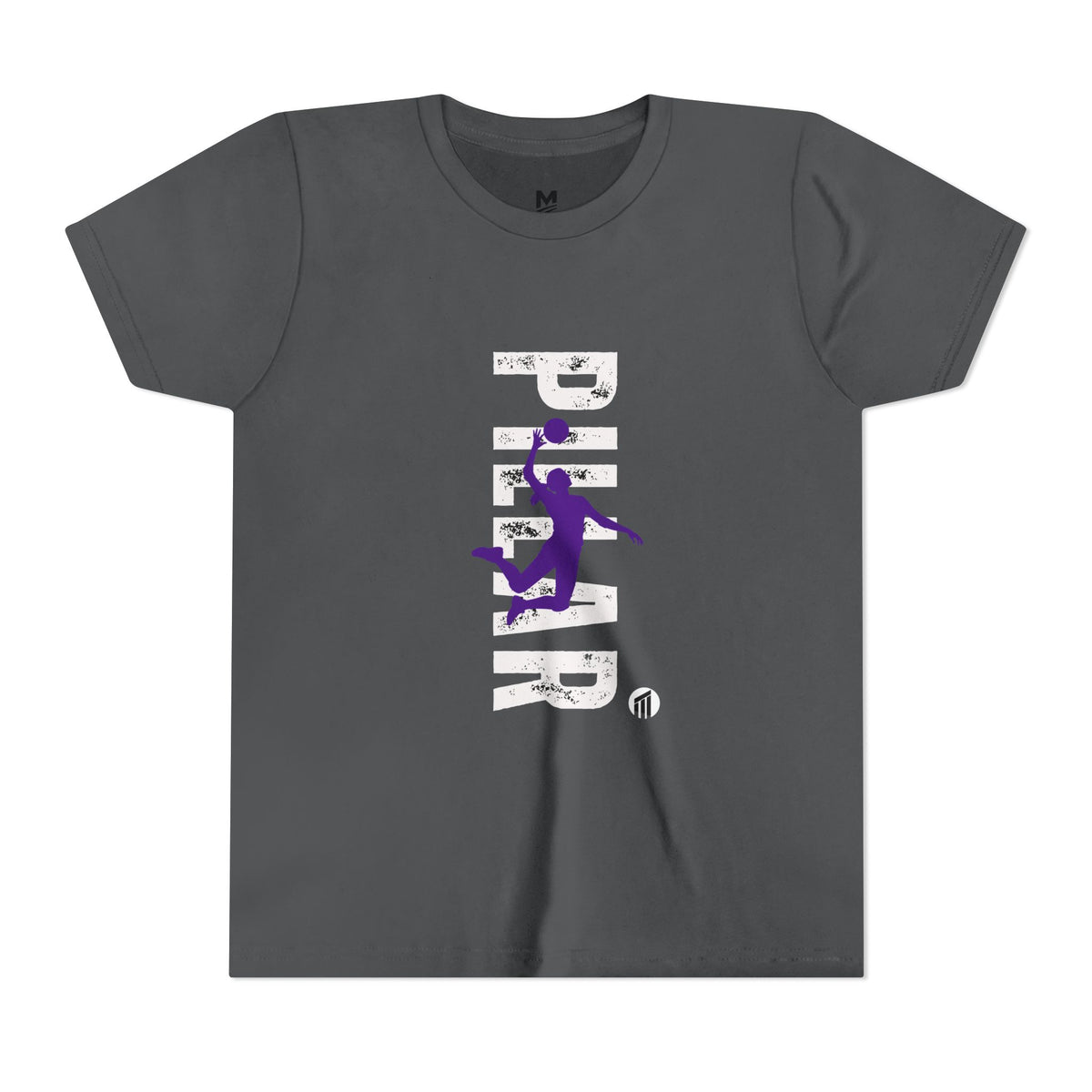 Youth Hockey Player Graphic Tee — Purple Silhouette Team Shirt
