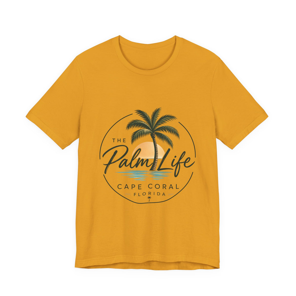 Palm Life Cape Coral Tee — Tropical Sunset Palm T-Shirt