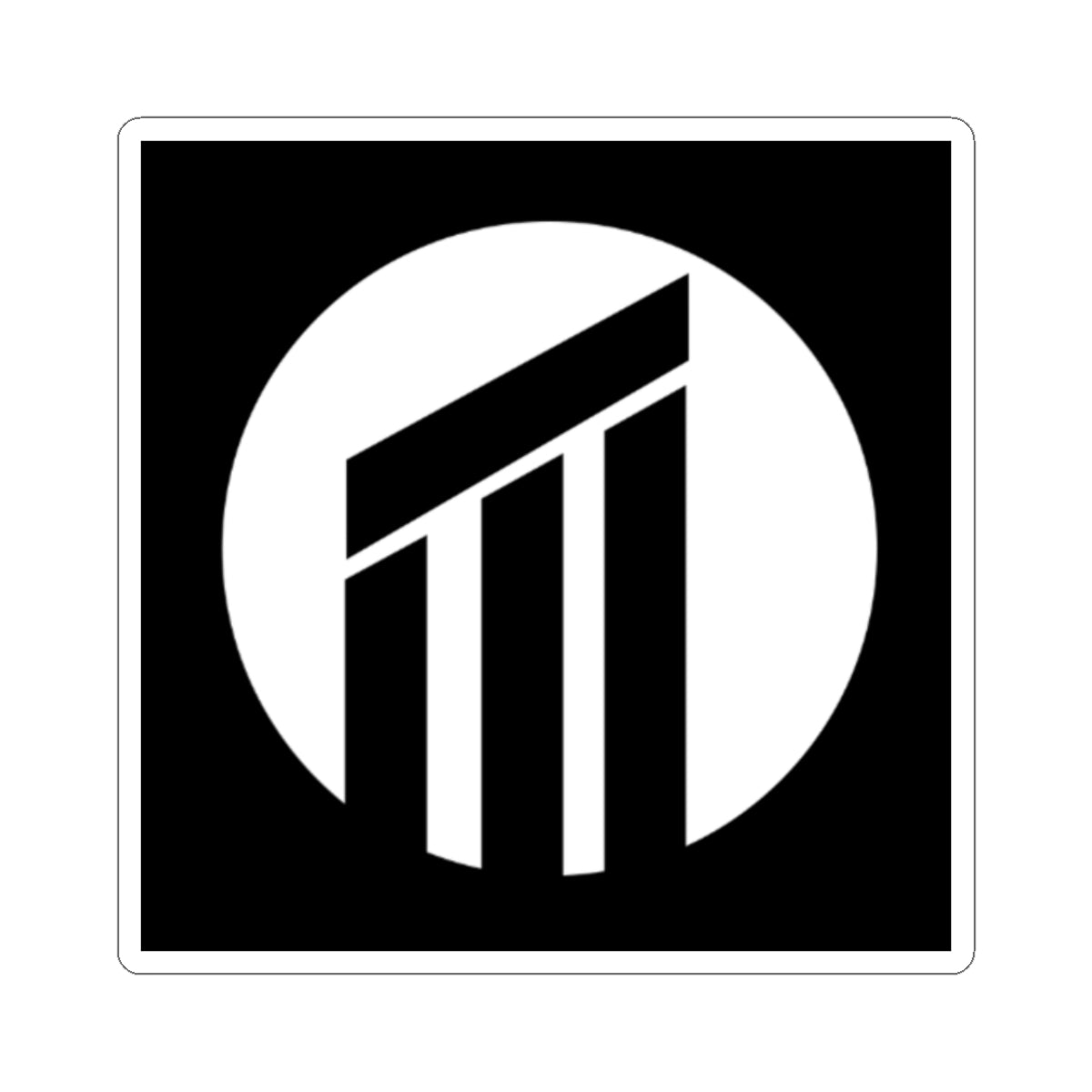 Pillar Logo Sticker — Black & White Kiss-Cut Decal