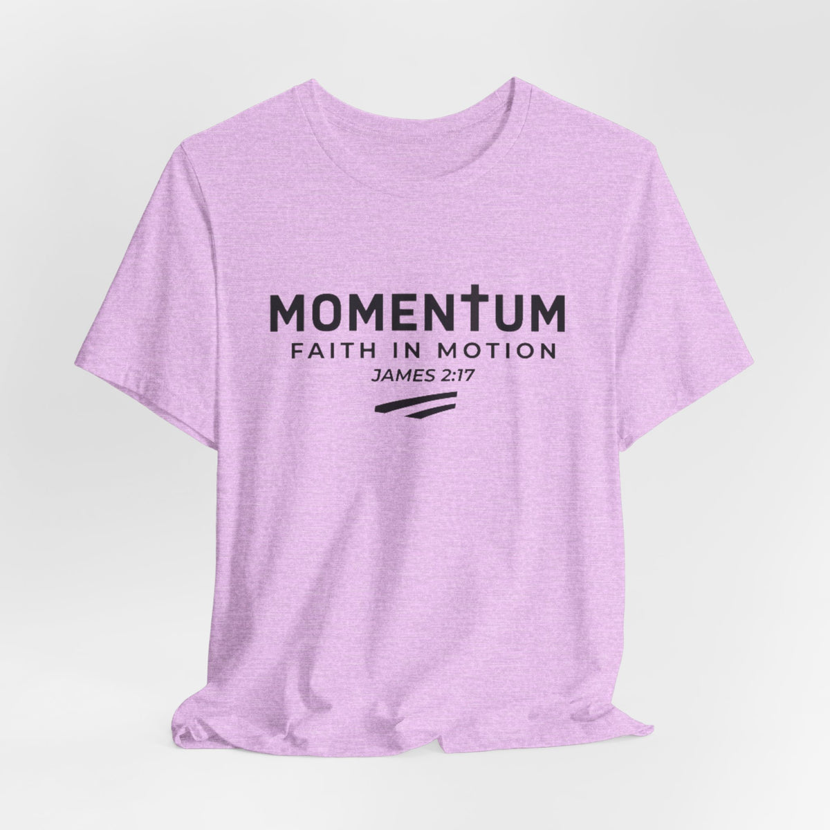 Momentum Faith in Motion T-Shirt – James 2:17 Inspirational Christian Tee
