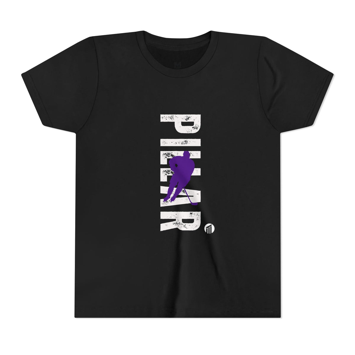 Youth Hockey Player Graphic Tee — Purple Silhouette Team Shirt