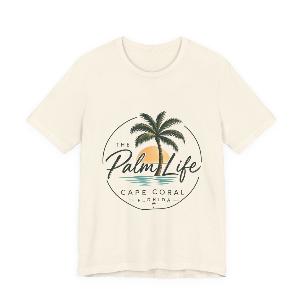 Palm Life Cape Coral Tee — Tropical Sunset Palm T-Shirt