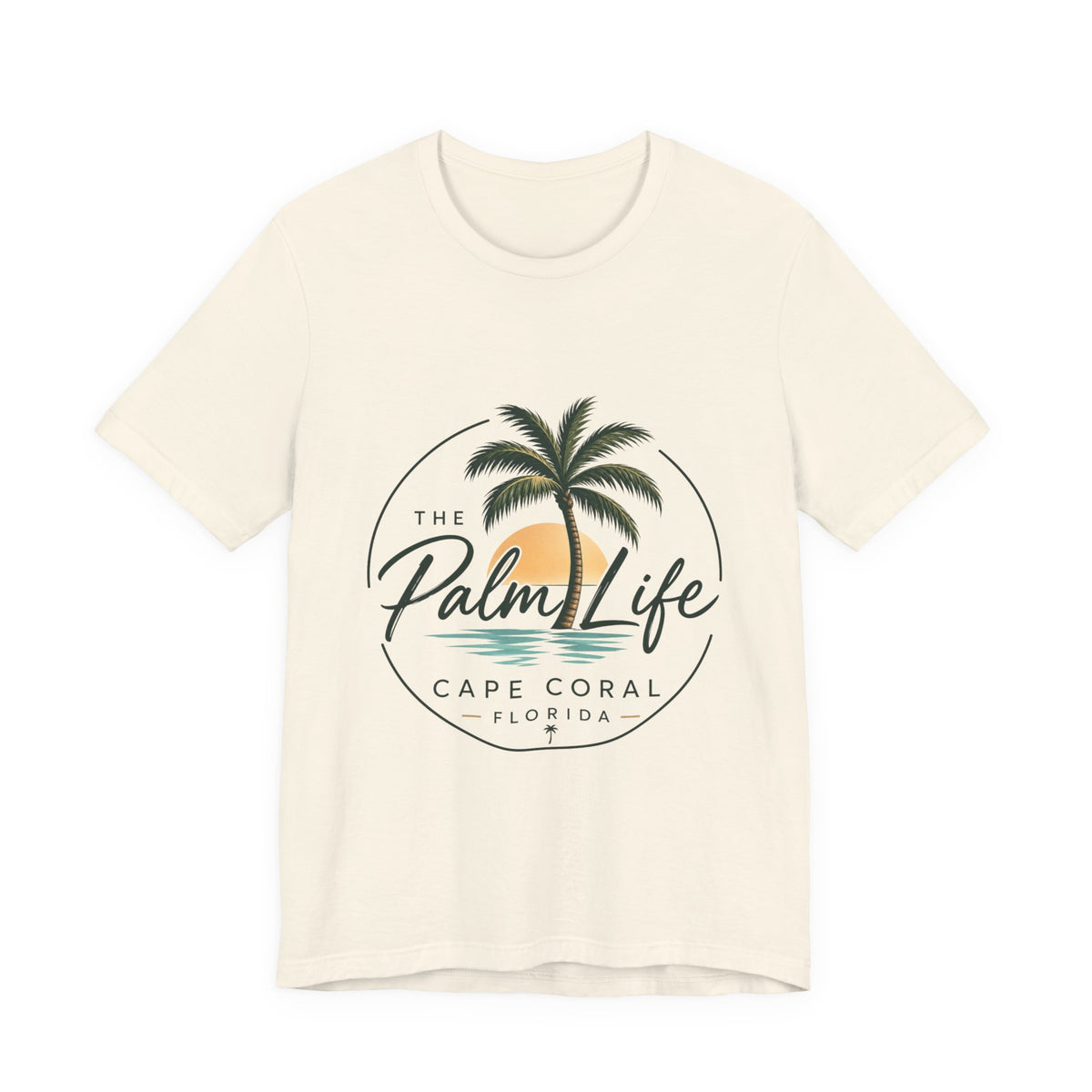 Palm Life Cape Coral Tee — Tropical Sunset Palm T-Shirt