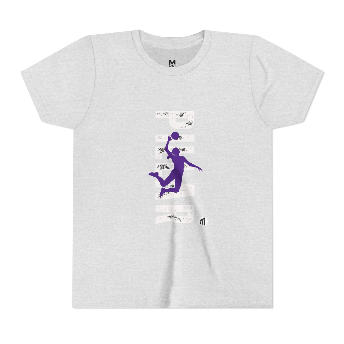 Youth Hockey Player Graphic Tee — Purple Silhouette Team Shirt