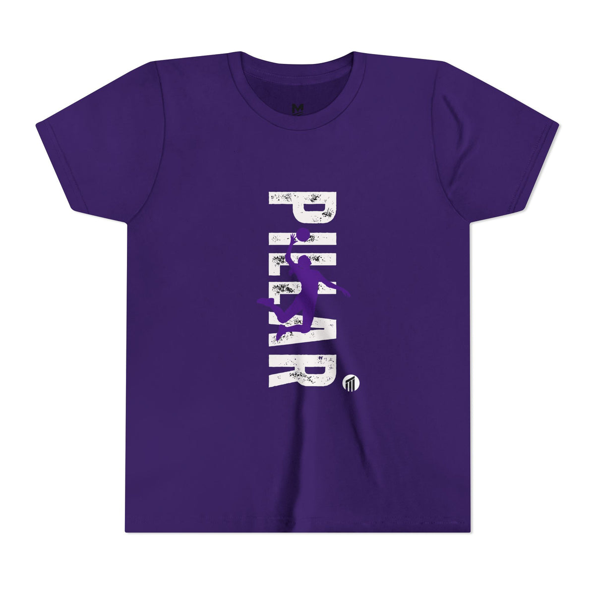Youth Hockey Player Graphic Tee — Purple Silhouette Team Shirt