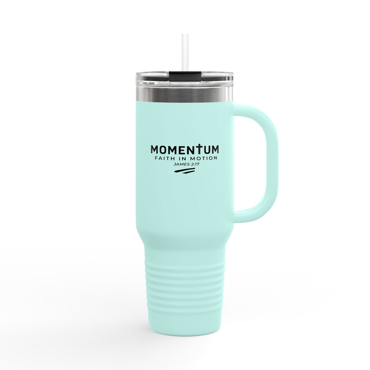 Momentum 40oz Insulated Travel Mug – "Faith in Motion" Stainless Steel Tumbler