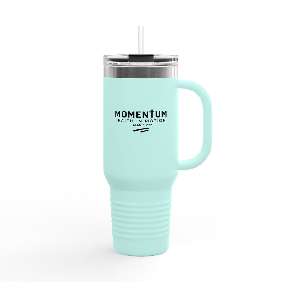 Momentum 40oz Insulated Travel Mug – "Faith in Motion" Stainless Steel Tumbler