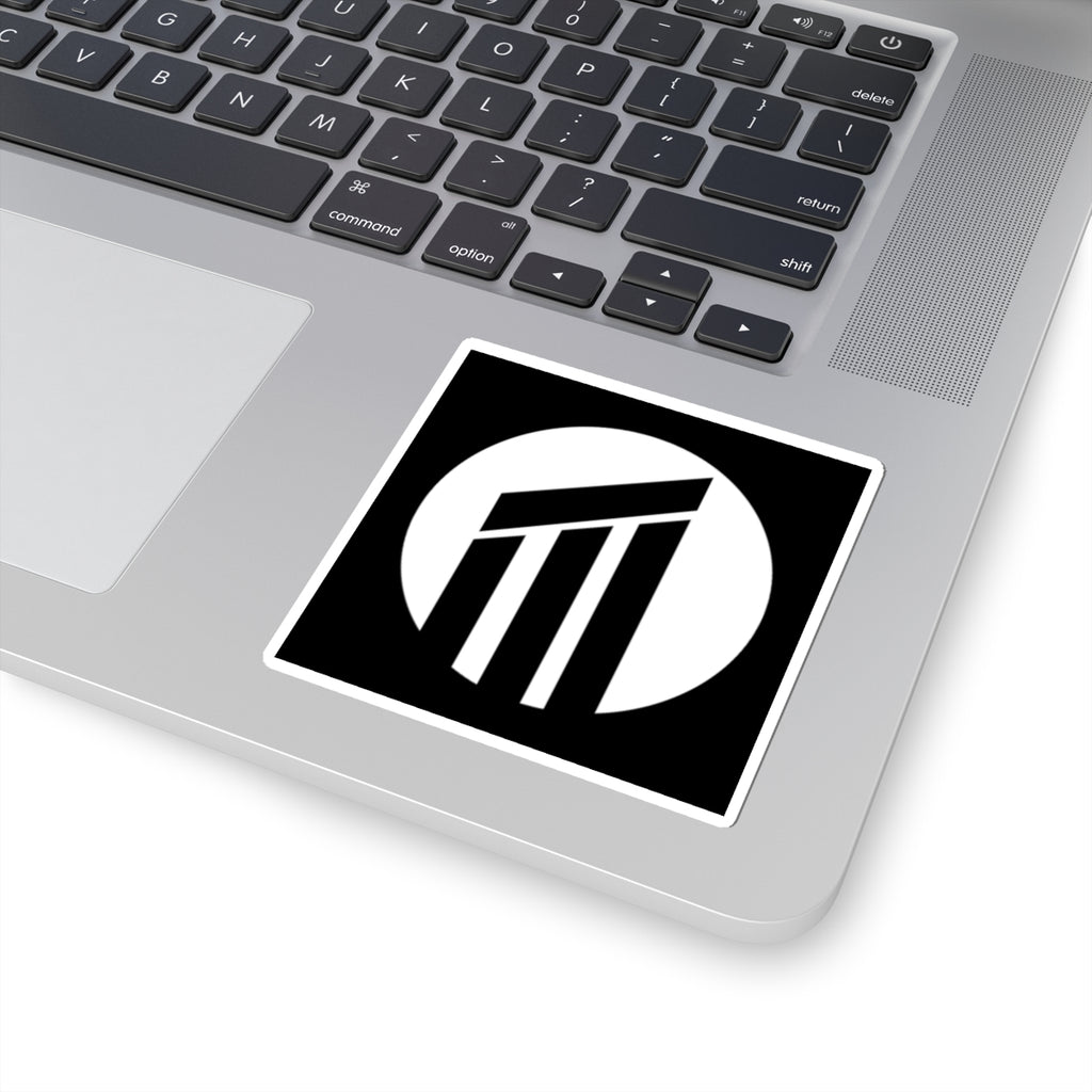 Pillar Logo Sticker — Black & White Kiss-Cut Decal