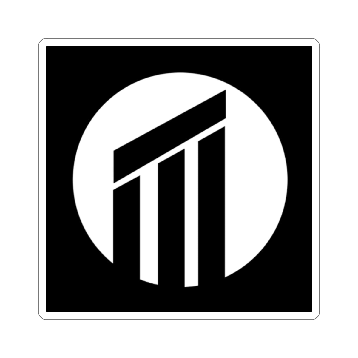 Pillar Logo Sticker — Black & White Kiss-Cut Decal