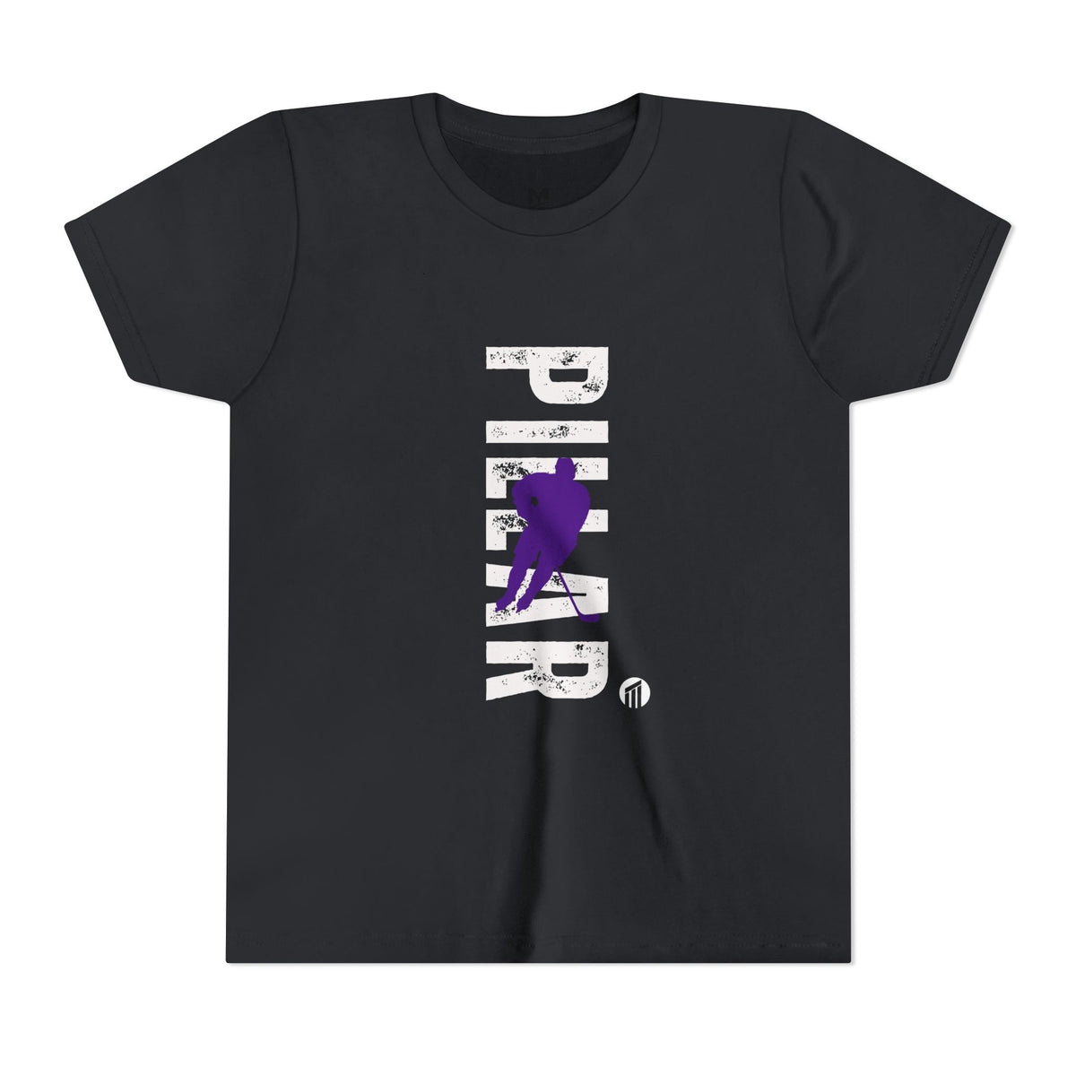Youth Hockey Player Graphic Tee — Purple Silhouette Team Shirt
