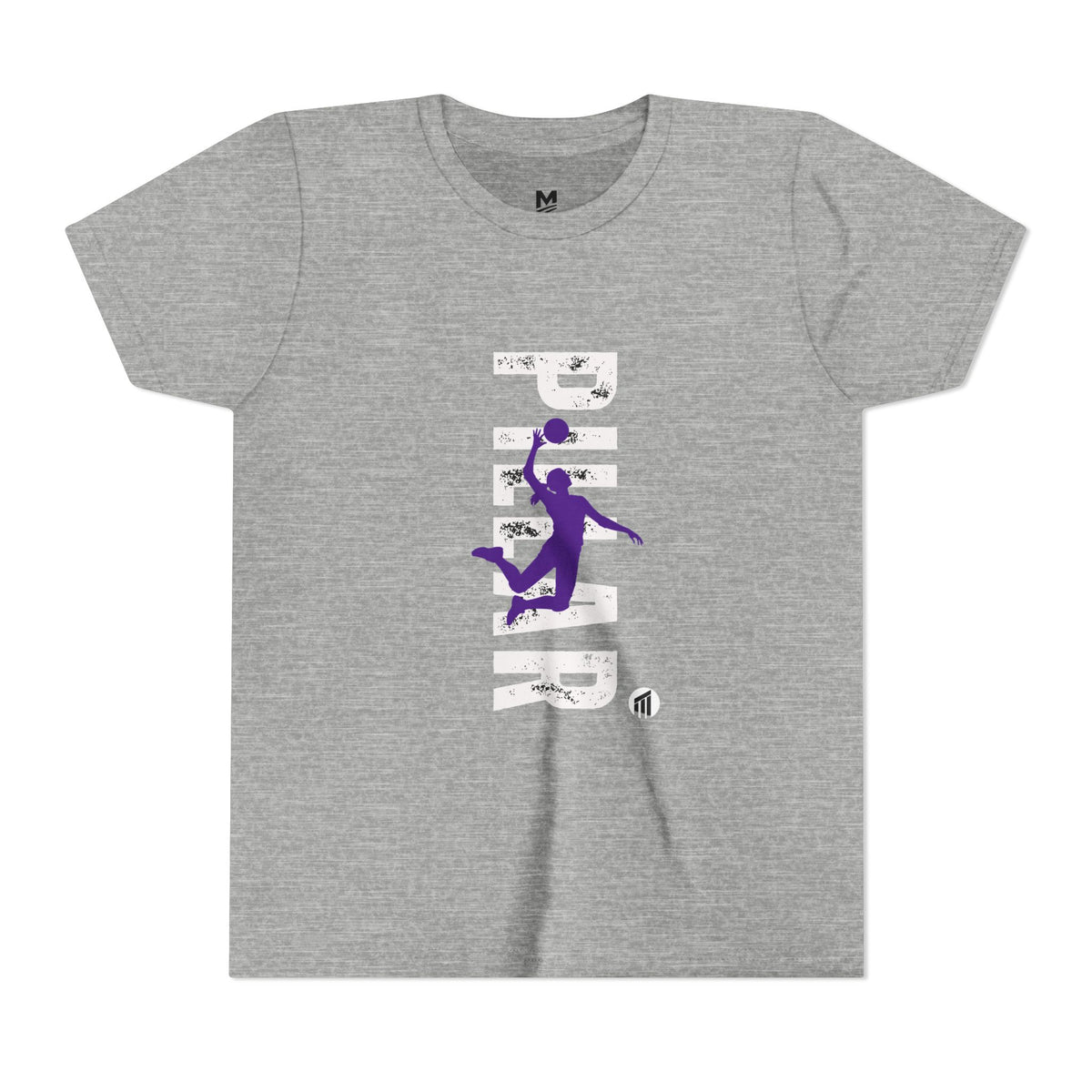 Youth Hockey Player Graphic Tee — Purple Silhouette Team Shirt