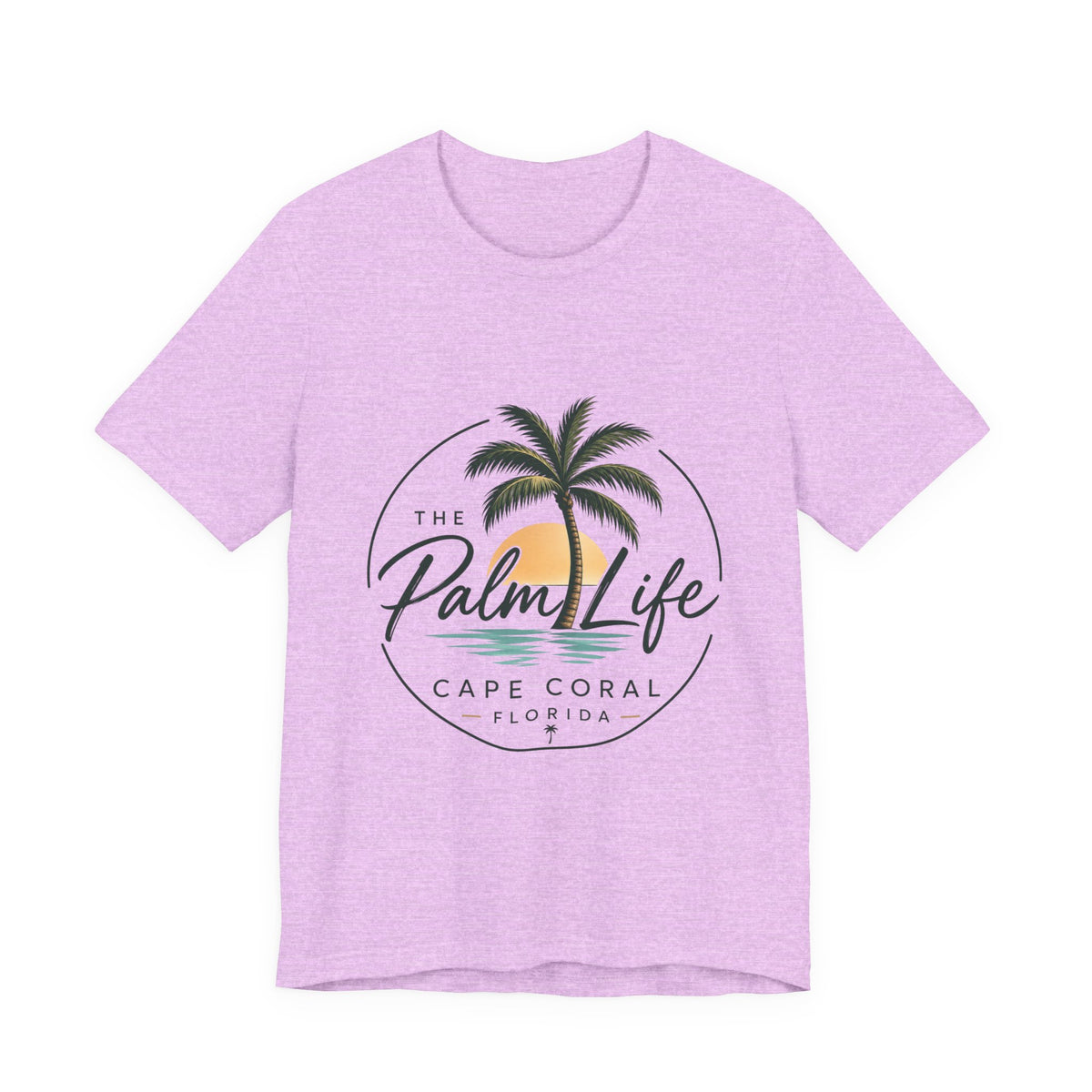 Palm Life Cape Coral Tee — Tropical Sunset Palm T-Shirt