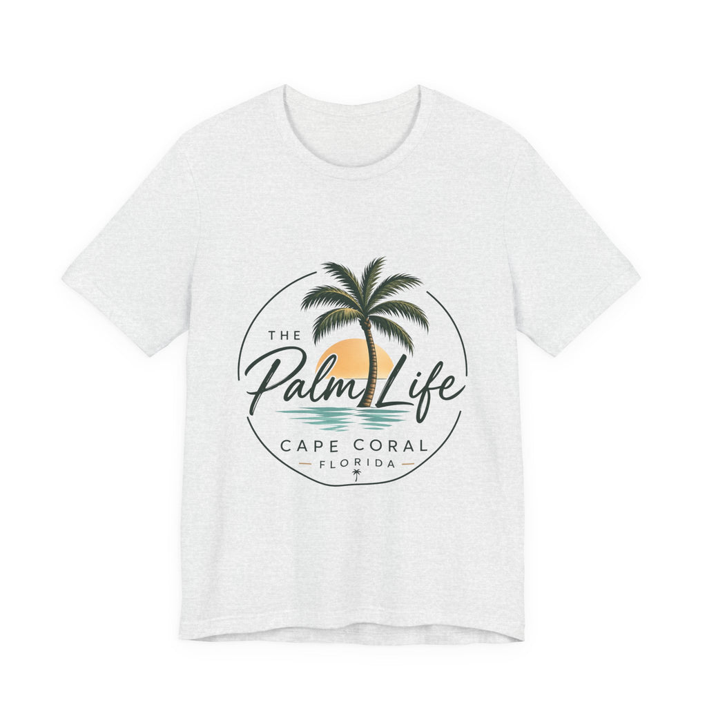 Palm Life Cape Coral Tee — Tropical Sunset Palm T-Shirt