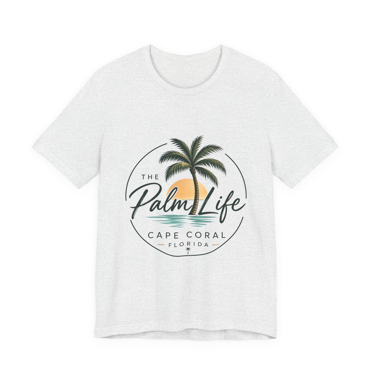 Palm Life Cape Coral Tee — Tropical Sunset Palm T-Shirt